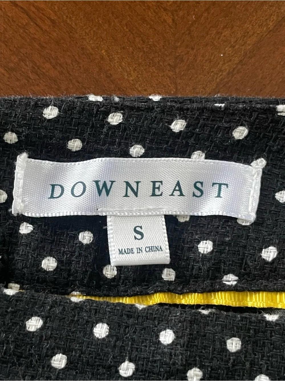 Downeast Cotton Polka Dot Pencil Skirt Black White Size Small